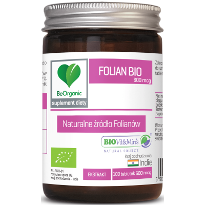 Folian BIO 600mcg x 100 tabl. BeOrganic