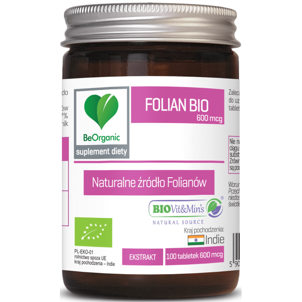 Folian BIO 600mcg x 100 tabl. BeOrganic