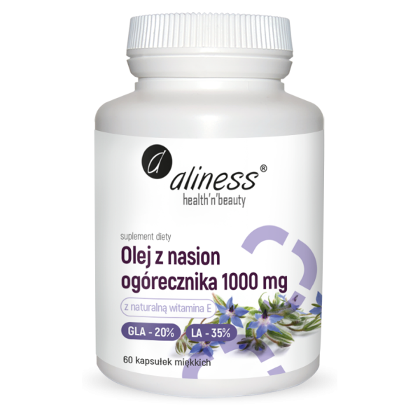Olej z nasion ogórecznika 20% 35% 1000  mg x 60 kaps Aliness
