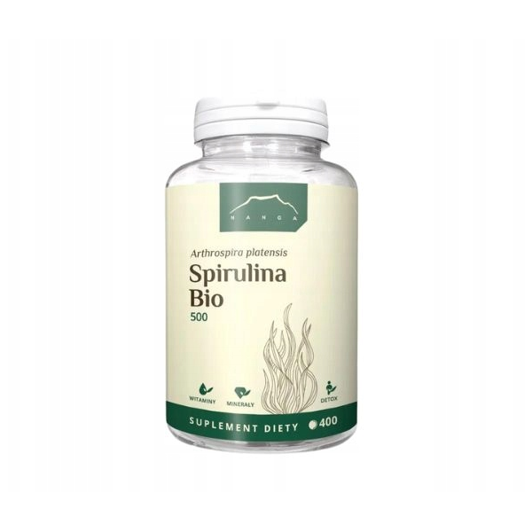 Spirulina bio w tabletkach 500mg (ok.  400szt) Nanga