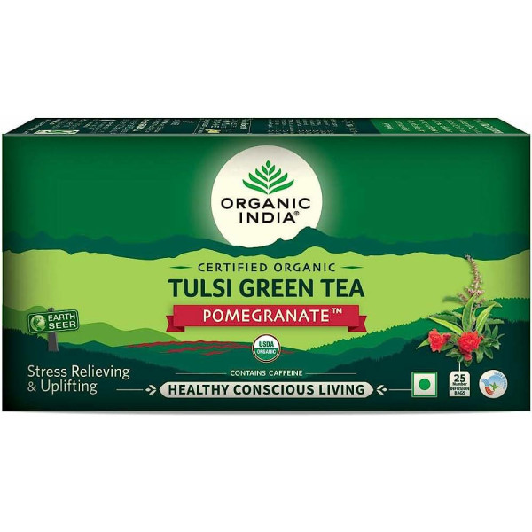 Tulsi herbatka Indyjska z granatem  Pomegranate Green Tea  25 bags