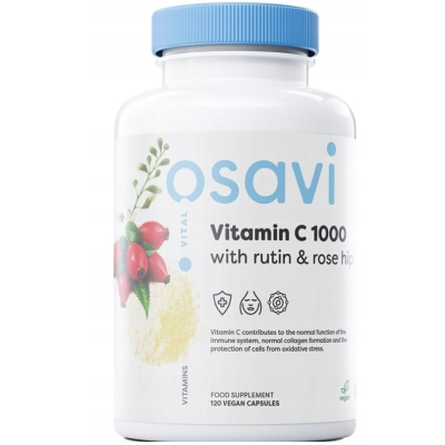 Witamina C 1000 z rutyną i dziką różą  120 kaps. Osavi