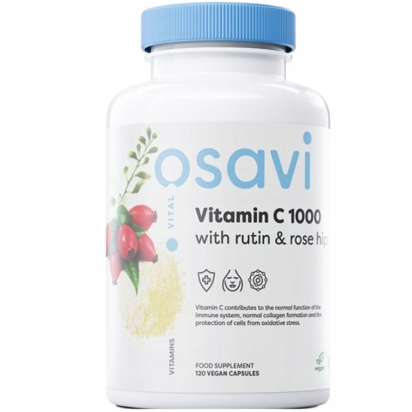 Witamina C 1000 z rutyną i dziką różą  120 kaps. Osavi