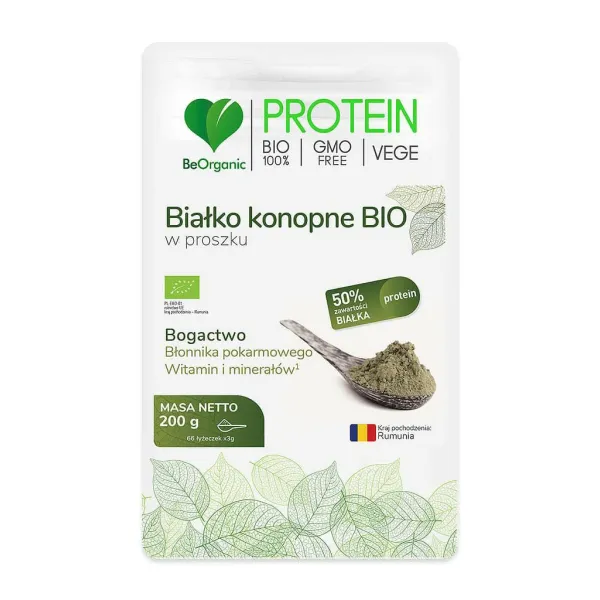 Białko Konopne BIO w proszku  BeOrganic