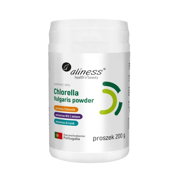 Chlorella Vulgaris powder 200g proszek  Aliness