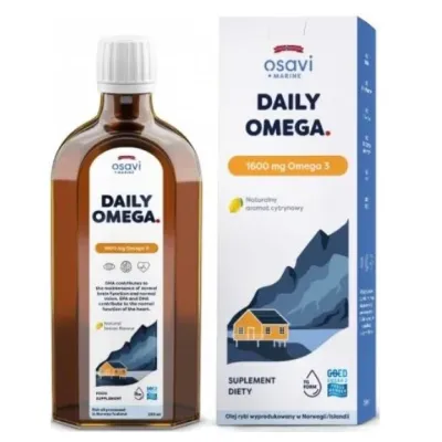 Daily Omega + D3 1600mg Omega 3  cytryna  500 ml Osavi