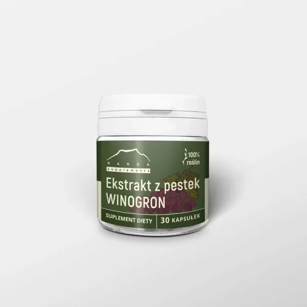 Ekstrakt z pestem winogron 30 kaps  x 300mg Nanga