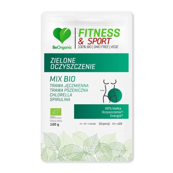 FITNESS & SPORT Zielone Oczyszczenie Mix  BIO BeOrganic 100g