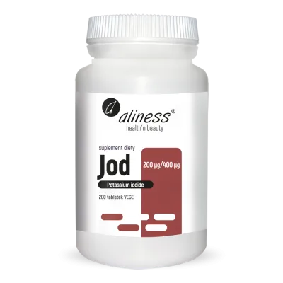 Jod (jodek potasu) 200 µg / 400 µg x 200  Vege tabs Aliness