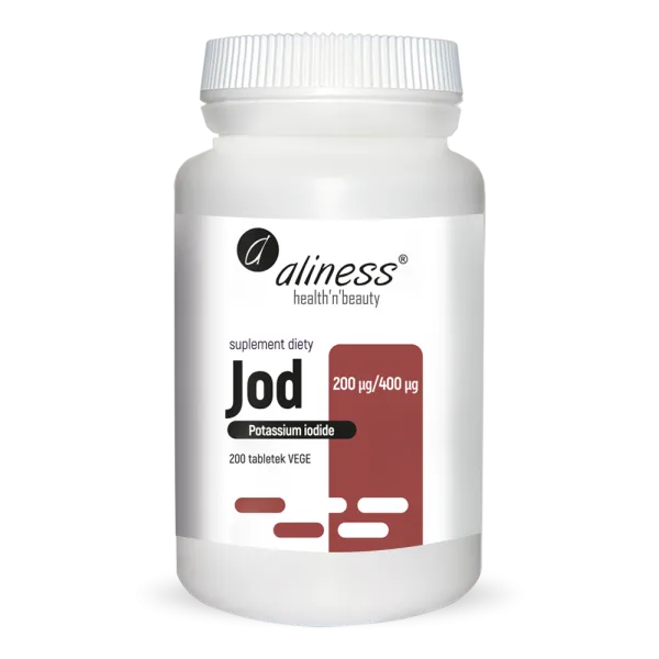 Jod (jodek potasu) 200 µg / 400 µg x 200  Vege tabs Aliness