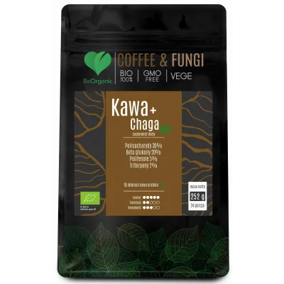 Kawa Arabica mielona + Chaga BIO 252g  BeOrganic