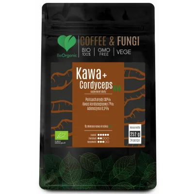 Kawa Arabica mielona + Cordyceps BIO  252g BeOrganic