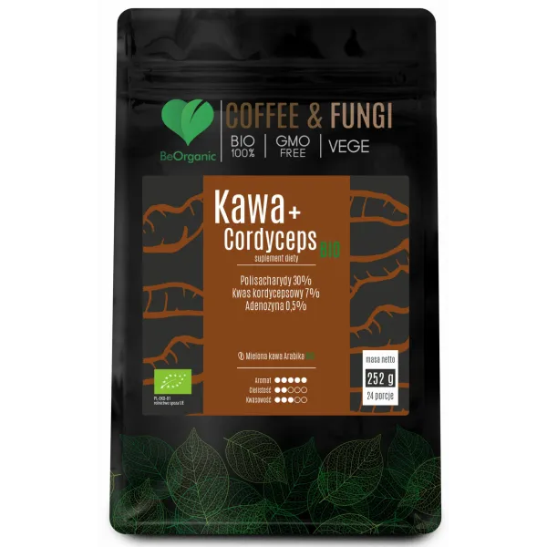 Kawa Arabica mielona + Cordyceps BIO  252g BeOrganic