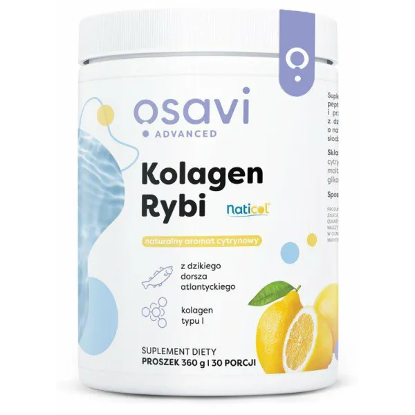 Kolagen Rybi z Dzikiego Dorsza, Cytryna  360 g Osavi