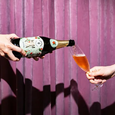 Kombucha szampańska o smaku poziomki 750ml Zakwasownia