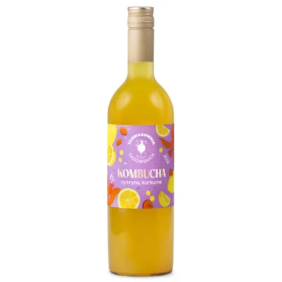 Kombucha z cytryną i kurkumą 750ml Zakwasownia