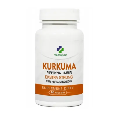 Kurkuma Ekstra Strong + Piperyna + Imbir  60kaps. MedFuture