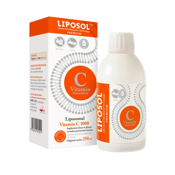 Liposol C 1000 Liposomalna Witamina C  1000 (Buforowana) 250 ml Smak Pomarańczowy Aliness