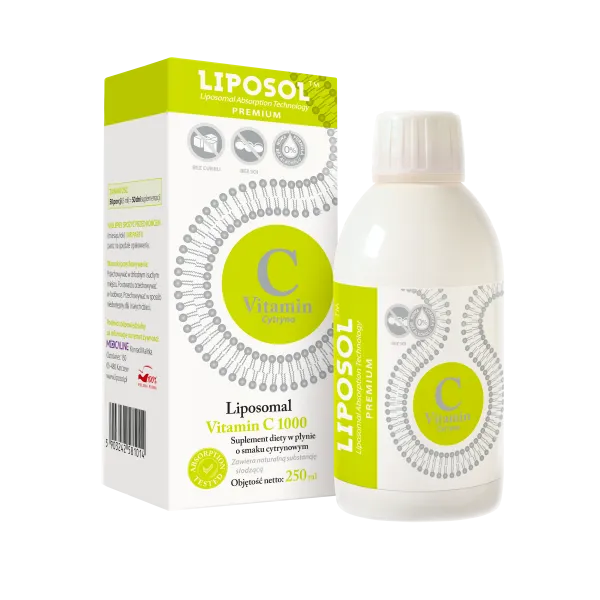 Liposol C 1000 Liposomalna Witamina C  1000 (Buforowana) 250 ml Smak Cytrynowy Aliness