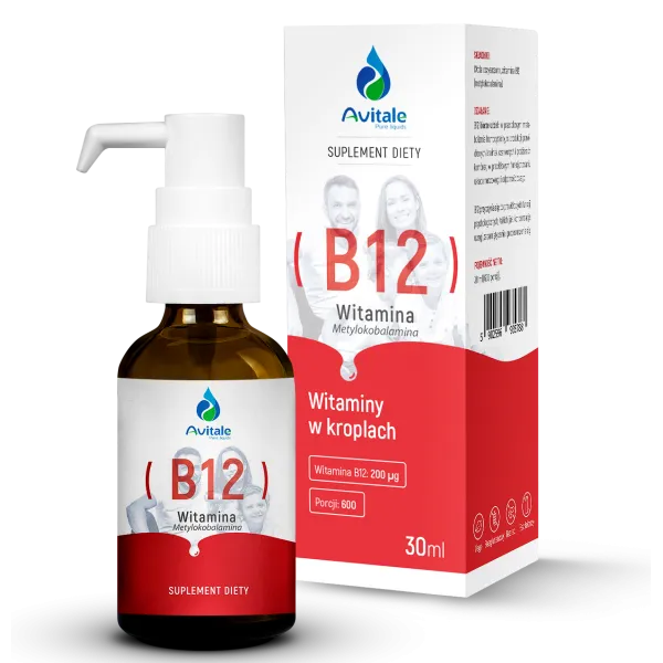 Metylokobalamina - Avitale Witamina B12  200 µg 30 ml