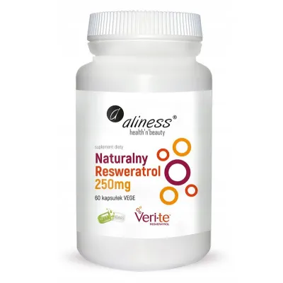 Naturalny resveratrol Veri-te 250mg x 60  vege caps. Aliness