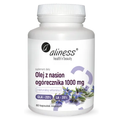 Olej z nasion ogórecznika 20% 35% 1000  mg x 60 kaps Aliness