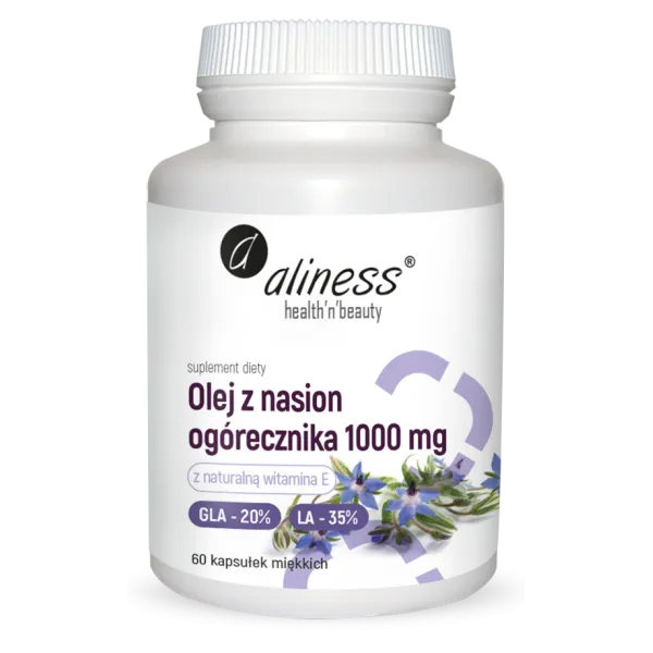 Olej z nasion ogórecznika 20% 35% 1000  mg x 60 kaps Aliness