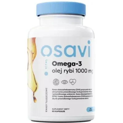 Omega-3 Olej rybi molekularly 1000 mg  x 60kapsułek Osavi