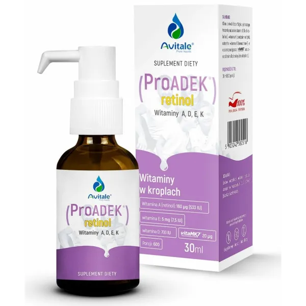 Pro ADEK retinol 30 ml. Krople 600  porcji Avitale