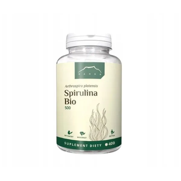 Spirulina bio w tabletkach 500mg (ok.  400szt) Nanga