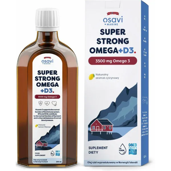 Super Strobg Omega + D3 3500mg  Cytryna  250ml Osavi