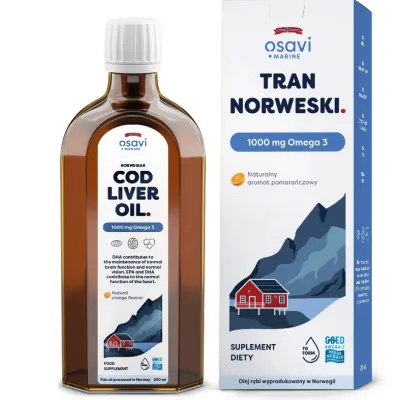 Tran norweski 1000 mg Omega-3 250 ml  Osavi