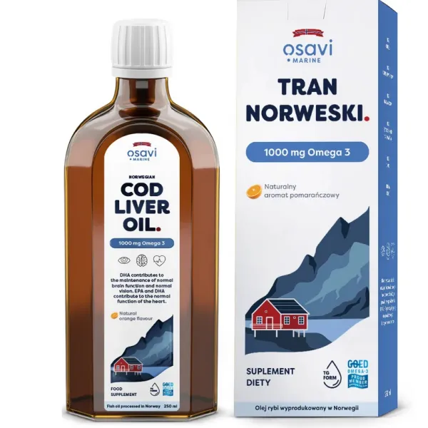 Tran norweski 1000 mg Omega-3 250 ml  Osavi