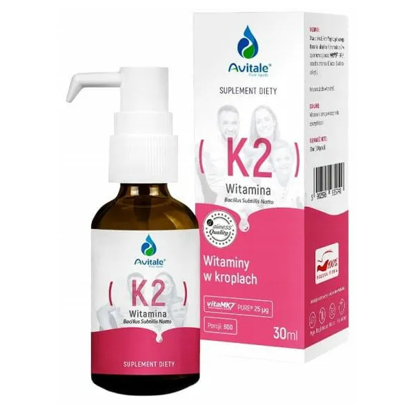 Witamina K2 (Vita MK7) 25uq Olive 30ml  Krople Avitale