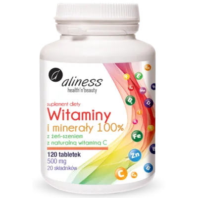 Witaminy i Minerały 100% 120 tabl.  Aliness