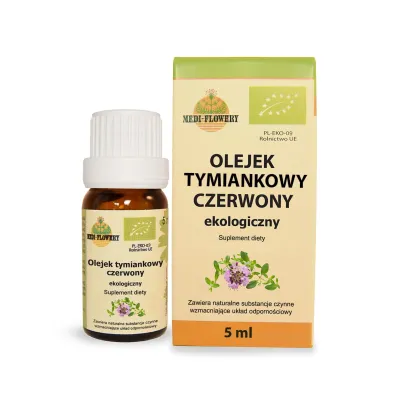Naturalny Olejek Czerwony Tymiankowy Eko 5ml - Medi Flowery Naturalny Olejek Czerwony Tymiankowy Eko 5ml - Medi Flowery