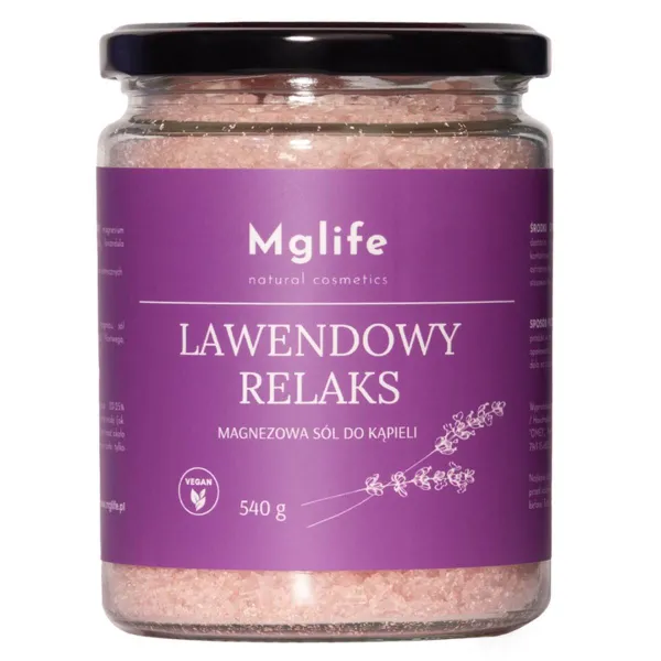 Lawendowy relaks magnezowa sól do kąpieli 540g Mglife