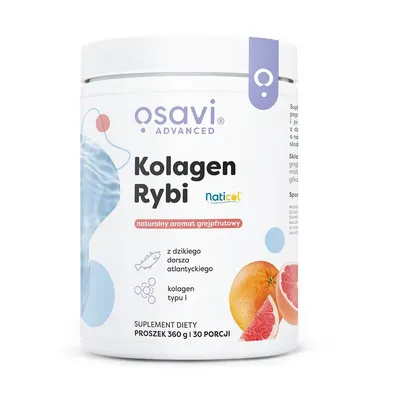 Kolagen Rybi z Dzikiego Dorsza, Greipfrut 360 g Osavi