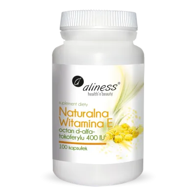 Naturalna Witamina E 400 IU 100 kaps. Aliness Naturalna Witamina E 400 IU 100 kaps. Aliness