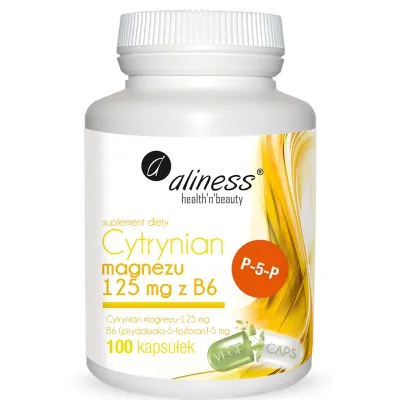 Cytrynian Magnezu 125 mg z B6 (P-5-P) Aliness Cytrynian Magnezu 125 mg z B6 (P-5-P) Aliness