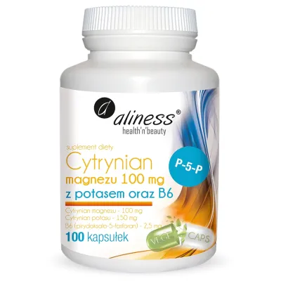 Cytrynian Magnezu z Potasem x 100 vege kaps. Aliness Cytrynian Magnezu z Potasem x 100 vege kaps. Aliness