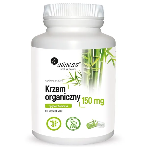 Krzem organiczny z pędów bambusa 150 mg x 100 VEGE caps. Aliness