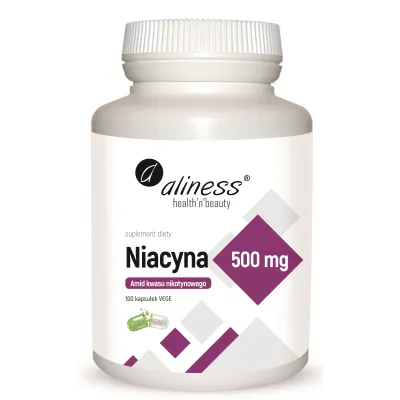 Niacyna, Amid kwasu nikotynowego 500 mg x 100 kaps VEGE Niacyna, Amid kwasu nikotynowego 500 mg x 100 kaps VEGE