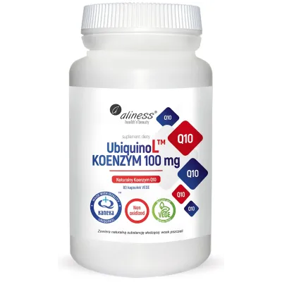 UbiquinoL KANEKA Naturalny KOENZYM 100mg x 60 Vege caps. Aliness UbiquinoL KANEKA Naturalny KOENZYM 100mg x 60 Vege caps. Aliness
