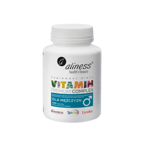 Premium Vitamin Complex dla mężczyzn x 120 tabletek VEGE Aliness