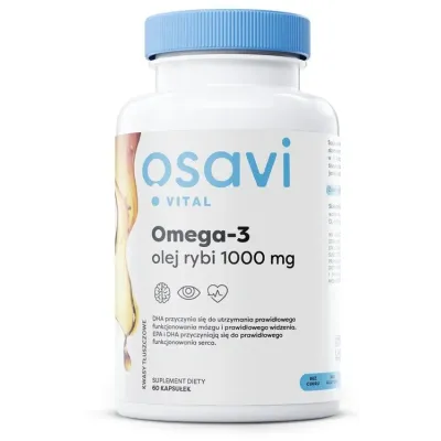 Omega-3 Olej Rybi 1000Mg (cytryna) 60 kaps. Osavi