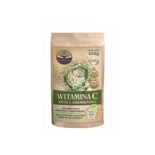 Witamina C z kapusty (kwas L- Askorbinowy) w proszku 450 g Skarby Gai