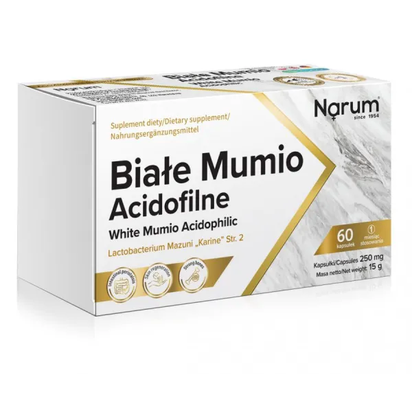 Białe Mumio Acidofilne 250 mg 60 kaps Narum