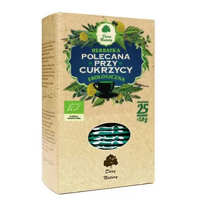 Herbatka polecana przy cukrzycy eko 25x2g Dary Natury