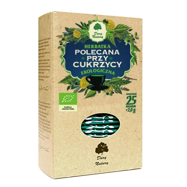 Herbatka polecana przy cukrzycy eko 25x2g Dary Natury